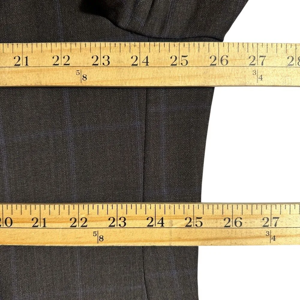 RALPH LAUREN 2 Piece Mens Suit Blazer Jacket 50L Pant 44Wx30L Brown Plaid Wool